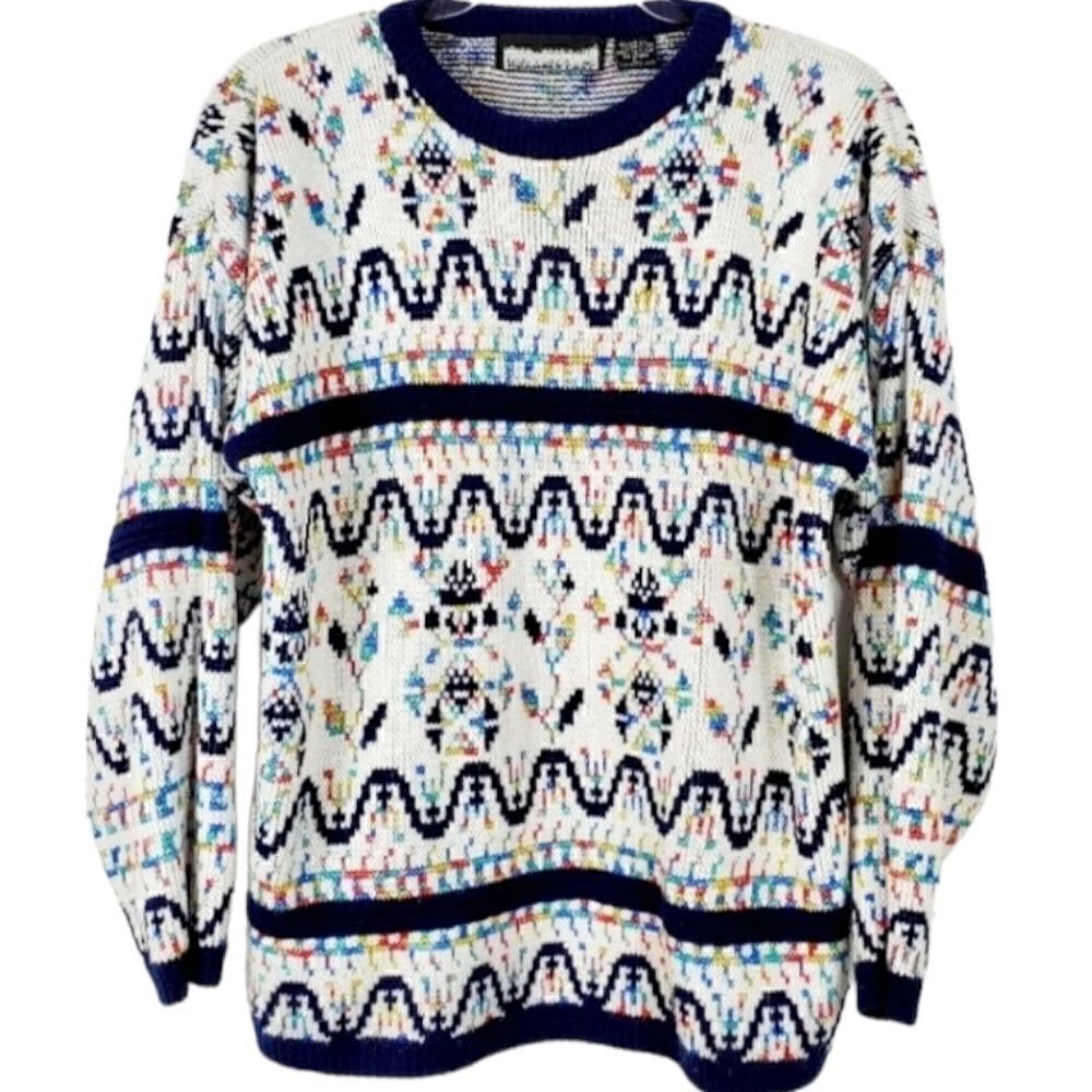 Vintage Bramble Lane Winter Holiday Multicolor
Metallic Thread Sweater Medium‎